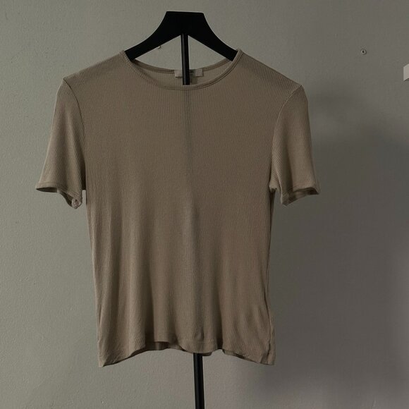 AGOLDE Ribbed Neutral Tee • Size M • Minimalist Basic - Picture 1 of 4